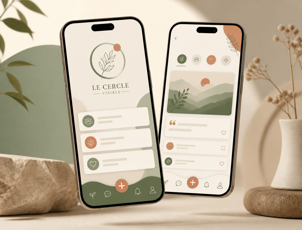 Aperçu de l’application Le Cercle Visible sur mobile